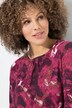 Shirt, bloemen, decoratieve plooien, A-lijn, ronde hals, 3/4-mouwen