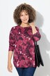 Shirt, bloemen, decoratieve plooien, A-lijn, ronde hals, 3/4-mouwen