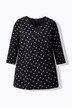 T-shirt, blomstret, A-form, V-udskæring og 3/4-lange ærmer