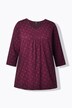 T-shirt, blomstret, A-form, V-udskæring og 3/4-lange ærmer
