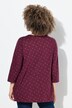 T-shirt, blomstret, A-form, V-udskæring og 3/4-lange ærmer