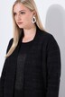 Chaqueta de punto, texto con brillo, cuello alzado, manga larga