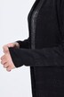 Chaqueta de punto, texto con brillo, cuello alzado, manga larga
