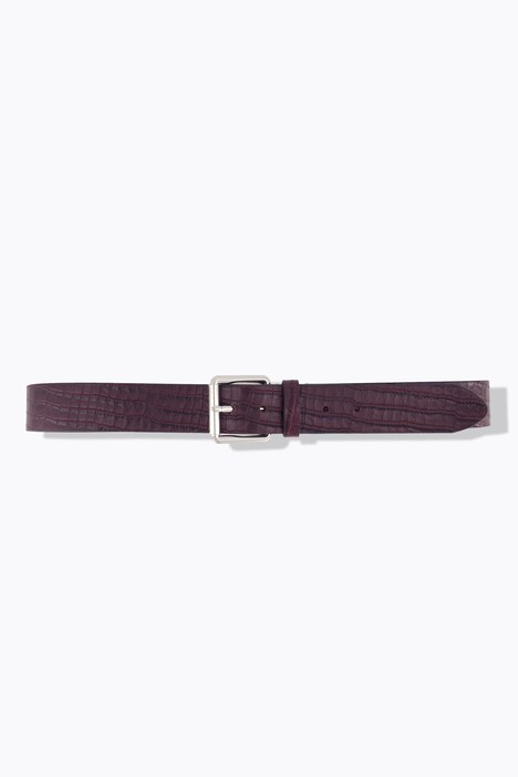Leren riem, slangenreliëf, metalen gesp