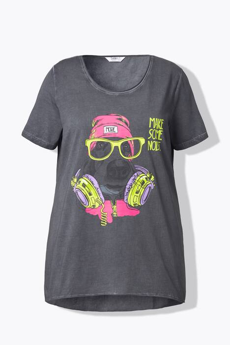 T-shirt dal taglio svasato con cane in stile hip-hop