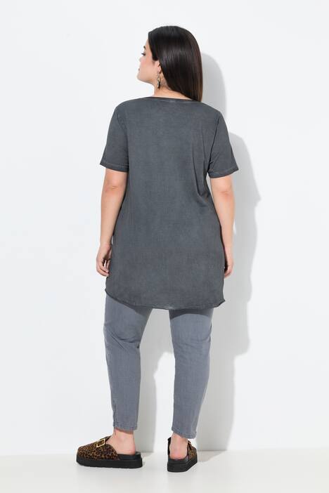 T-shirt dal taglio svasato con cane in stile hip-hop