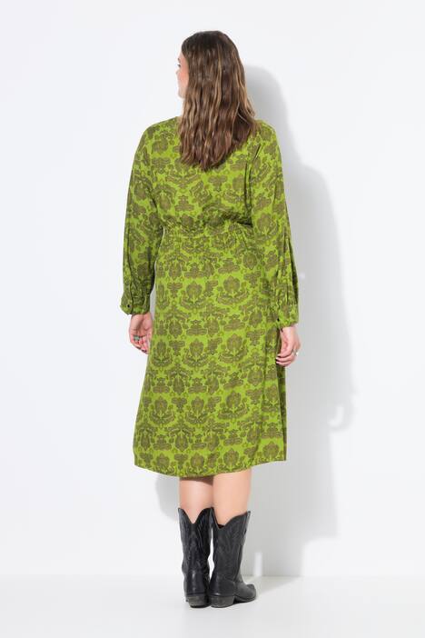 Midi-jurk, A-lijn, paisley, elastische tailleband