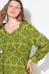 Robe midi, coupe évasée. Ruban élastique, motif cachemire