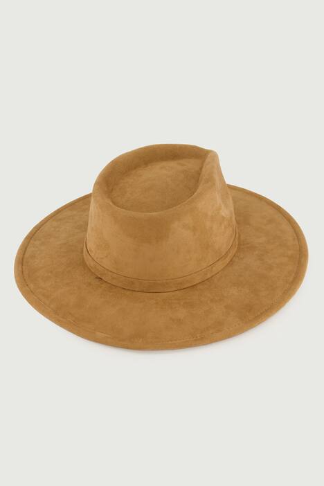 Cowboyhut, breite Krempe, Veloursleder-Optik