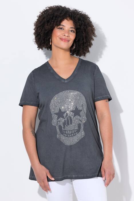 T-shirt, behagelig pasform, dødningehoved af glitrende similisten