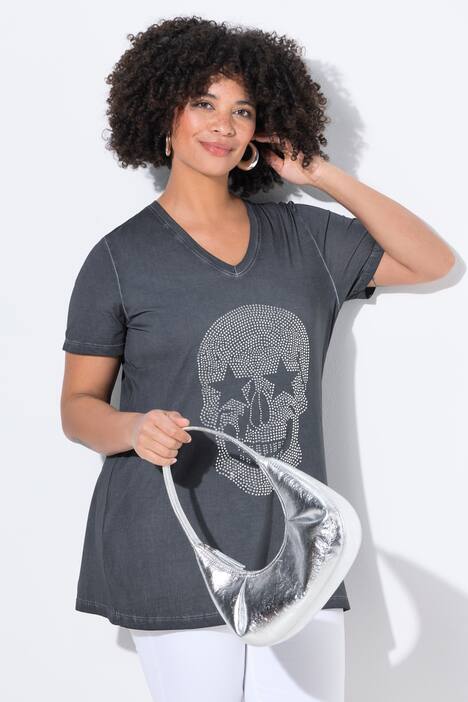 T-shirt, behagelig pasform, dødningehoved af glitrende similisten