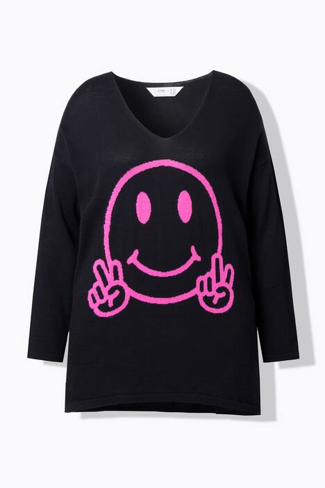 Neule, oversized, hymiö