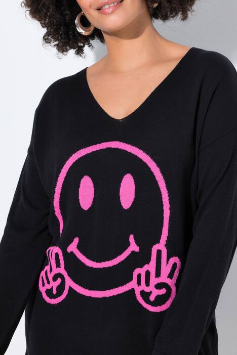 Neule, oversized, hymiö