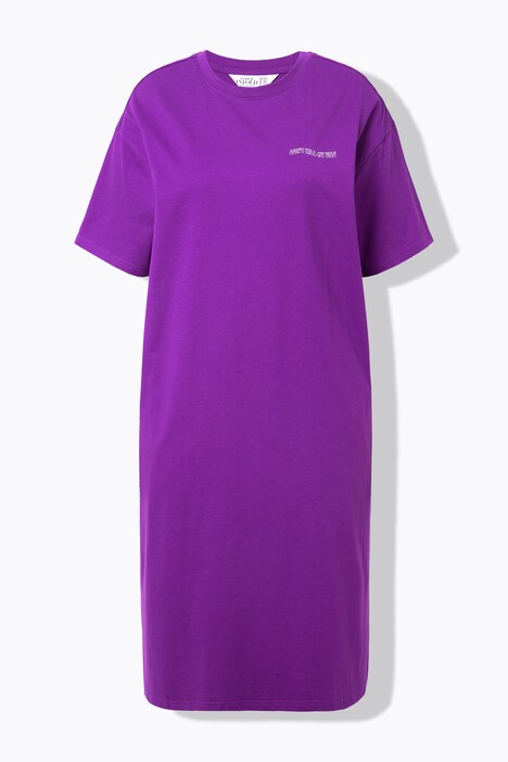 T-shirt-midikjole, oversized, stort print på ryggen