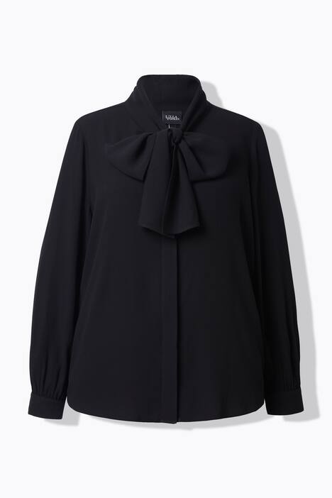 Bluse, angeschnittener Schal, Langarm