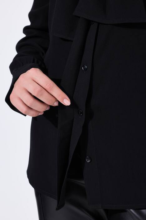 Bluse, angeschnittener Schal, Langarm