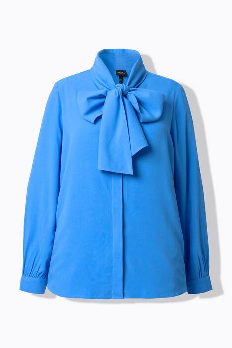 Bluse, angeschnittener Schal, Langarm