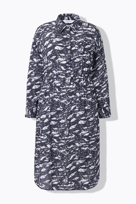 Midi overhemdjurk, oversized, all-over print