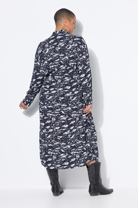 Midi overhemdjurk, oversized, all-over print