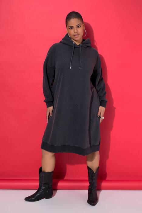 Robe en molleton oversize. Capuche. Délavage Acid Wash
