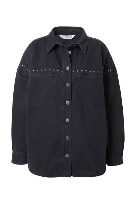 Džínová košile, oversize, ozdobné nýty