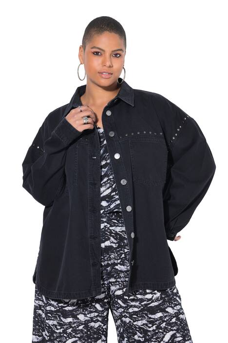 Džínová košile, oversize, ozdobné nýty