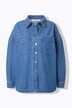 Denim overhemd, oversized, sierstuds