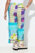Pantalon coupe Straight Fit, imprimé all-over coloré et taille élastique