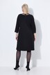 Robe midi avec empiècement en mesh, décolleté rond et manches 3/4