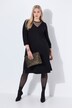 Robe midi avec empiècement en mesh, décolleté rond et manches 3/4