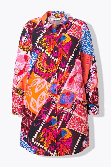 Camicia dal taglio dritto con fantasia patchwork