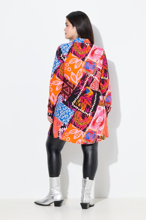 Camicia dal taglio dritto con fantasia patchwork
