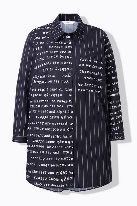 Blusa camisera larga, oversized, estampado de letras