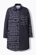 Lang-skjortebluse, oversized, skriftmønster