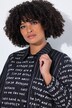 Lang-skjortebluse, oversized, skriftmønster