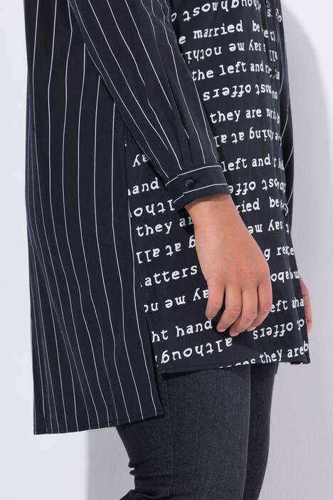 Blusa camisera larga, oversized, estampado de letras