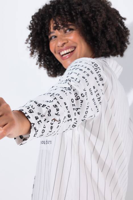Blusa camisera larga, oversized, estampado de letras