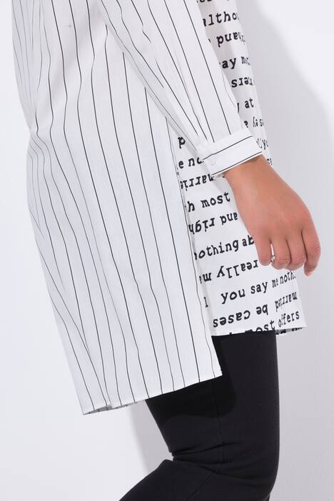 Blusa camisera larga, oversized, estampado de letras