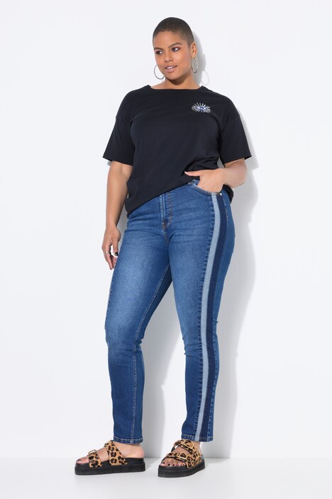 Mom-Jeans, doppelter Seitenstreifen, 5-Pocket