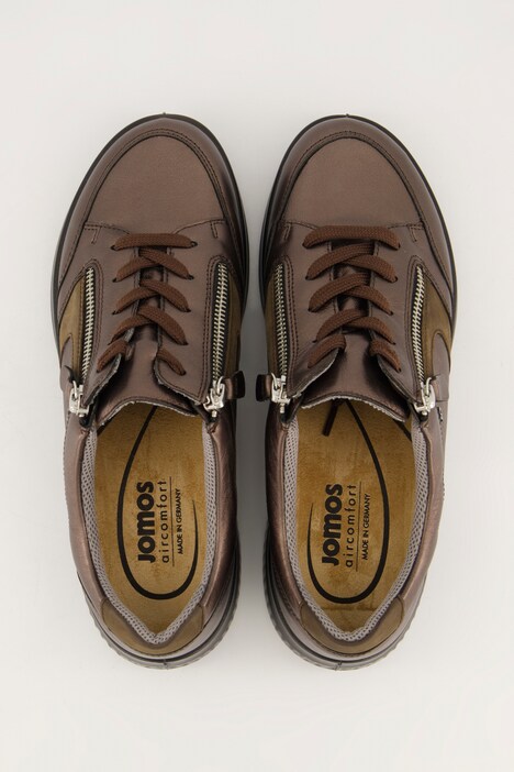 Jomos leren sneaker, verwisselbaar voetbed, rits wijdte K