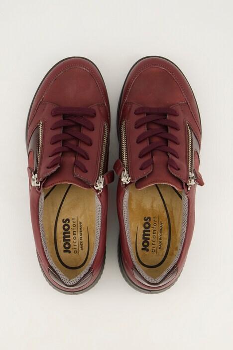 Jomos leren sneaker, verwisselbaar voetbed, rits wijdte K