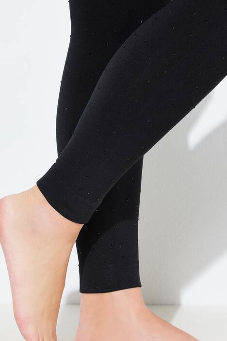 Legging-collant thermique, doublure douce, strass fantaisie