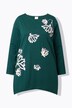T-shirt en coton bio, col V et manches longues - silhouette en A