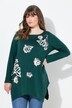 T-shirt en coton bio, col V et manches longues - silhouette en A