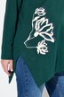 T-shirt en coton bio, col V et manches longues - silhouette en A