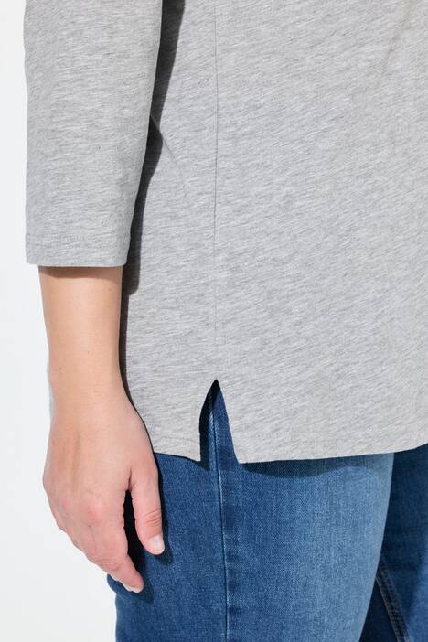 T-shirt oversize à col rond et manches 3/4, coton bio