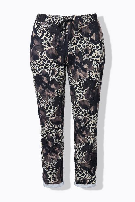 Pantalón, pantalón de jogging, arrugado, estampado de flores