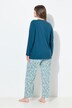 Pyjamas, blomster, rund hals, lange ærmer, lommer