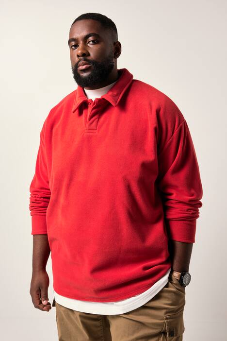 STHUGE Fleece-Pullover, Polokragen, bis 8 XL