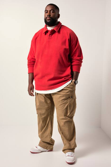 STHUGE Fleece-Pullover, Polokragen, bis 8 XL